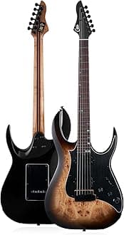 GTRS M810 Smart Electric Guitar with Effect Intelligent System, Practice Guitar Kit Humbucking Pickups, 2 Point Bridge Right Hand for Beginner, Performance, Natural Burst