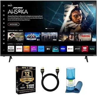 65-Inch 4K UHD LED Smart TV Bundle - Dolby Vision, HDR10+, VRR, Bluetooth, Alexa Compatible, Voice Remote with UAX HDMI Cable, 12-Month CPS Protection.