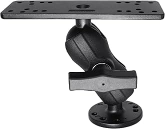 WINDFRD 1.5" Ball Short Arm Fish Finder Mount, Marine Electronic Mount, Universal Mounting Plate with 1.5 inches / 38mm / C Size Ball Adapters, Compatible with Garmin, Lowrance, Humminbird and More