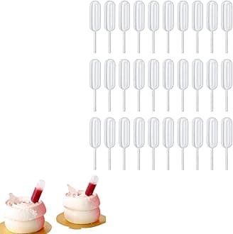 50pcs Plastic Dessert Pipette Mini Pipette Cupcake Pipettes,4ML Mini Pipette Plastic Pipette,Plastic Food Syringe Dessert Mini Pipettes, Squeeze Transfer Pipettes for Cupcakes Essential Oils Perfume