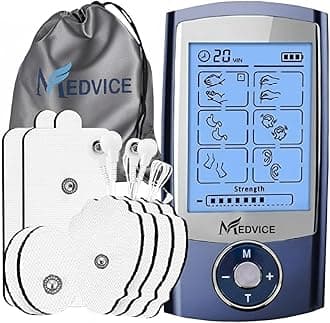 MEDVIVE Rechargeable FDA Cleared Tens Unit with 16 Modes and 8 Pads for Natural Pain Relief and Management, Electric Pulse Impulse Mini Massager Muscle Stimulator