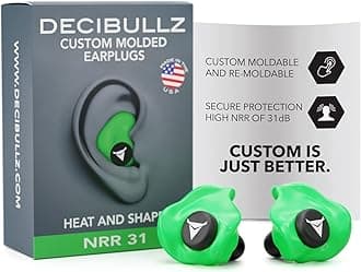Custom Molded Earplugs, 31dB Highest NRR, Comfortable Hearing Protection for Shooting, Travel, Swimming, Work and Concerts