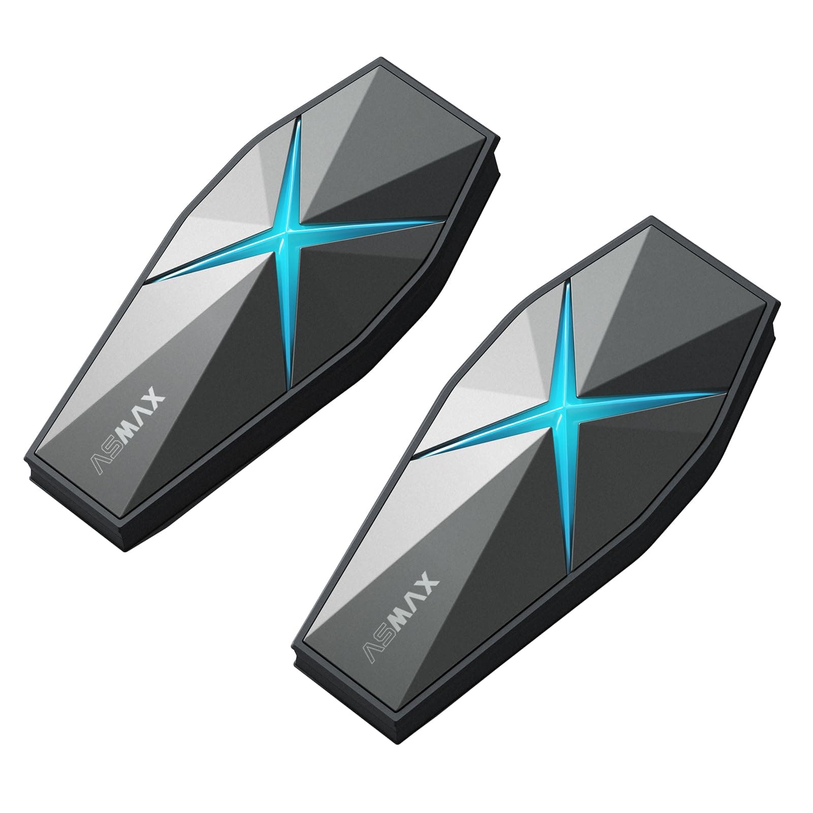 – F1 Helmet Bluetooth Headset, Mesh Intercom for 10 Riders, CloudTalk Unlimited Range for 50 Riders, Bluetooth 5.3 with IP67 Waterproof/22H Battery/Voice Control/Music Sharing/Magnet Base, 2 Pack