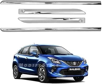 Side Beading/Side Cladding/Door Garnish/Door Protector Chrome Suitable for Maruti Baleno (2019 to Present) Type 2 (Set of 4pcs)