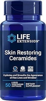 Life Extension Skin Restoring Ceramides, 50 Veg Capsules - Vegetarian Phytoceramide Supplement