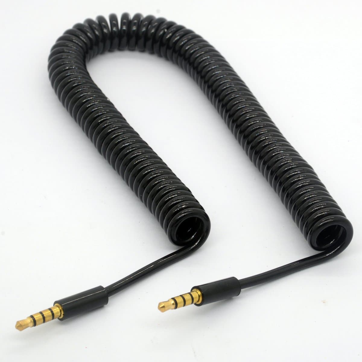 Coiled AUX Cable 3.5mm Audio Cable Plug Spring Male to Male Aux Stereo Extension Cord for Headphones iPad, iPhone, iPod, Mp3, Mp4, Tablets, Car, Echo Dot- 3M/10Ft