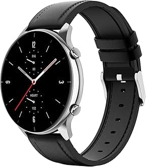 Bracelet Compatible with Amazfit GTR 4/GTR 3 Pro/GTR 3/GTR 2/GTR 2e/GTR 47 mm/Stratos 3/Stratos 2, 22 mm Hybrid Leather Silicone Replacement Watch Strap