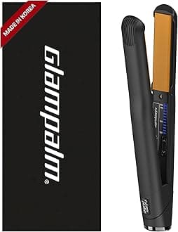 GLAMPALM Classic 1" | Ceramic Flat Iron Infused with Vita-C, Korean No.1 Hair straighteners for Women, Dual Voltage, Silk Press, Hair Styling Irons | GP201