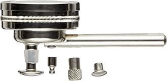 Starrett - 196B1CAL 196B1 Universal Dial Indicator, Back Plunger, White Dial, 0-100 Reading, 0-0.2" Range, 0.001" Graduation with a NIST-Traceable Calibration Certificate with Data