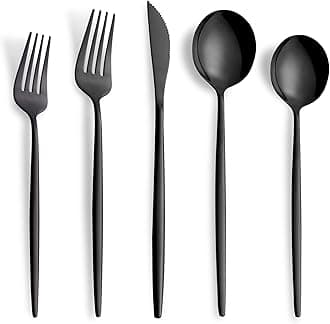 40 Piece Black Silverware Set, Stainless Steel Flatware Cutlery Set Service for 8 Including Forks Spoons Knives,Kitchen Utensil Set,Tableware for Home and Restaurant, Dishwasher Safe