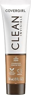 Clean Invisible Foundation Makeup, Dewy & Glowy Natural Finish, Buildable Coverage, Skin-Like Smooth Look, Vegan, Tawny, 1oz