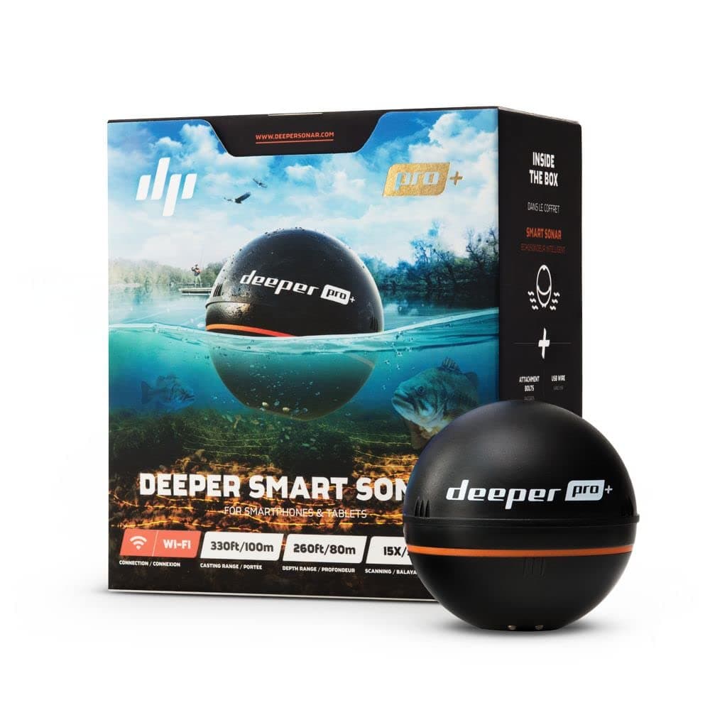 Deeper PRO+ Smart Sonar - GPS Portable Wireless Wi-Fi Feature Finder for Shore Carp Fishing and Swim Mapping