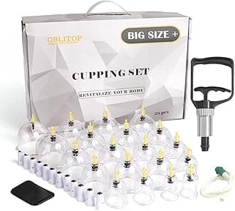 Cupping Therapy Set 20 Cups，Large Size V2.0 for Women Men Vacuum Cup for Body Muscle Back Pain Relief Massage Suck Cellulite Suction Device Cups Cupping Therapy Set