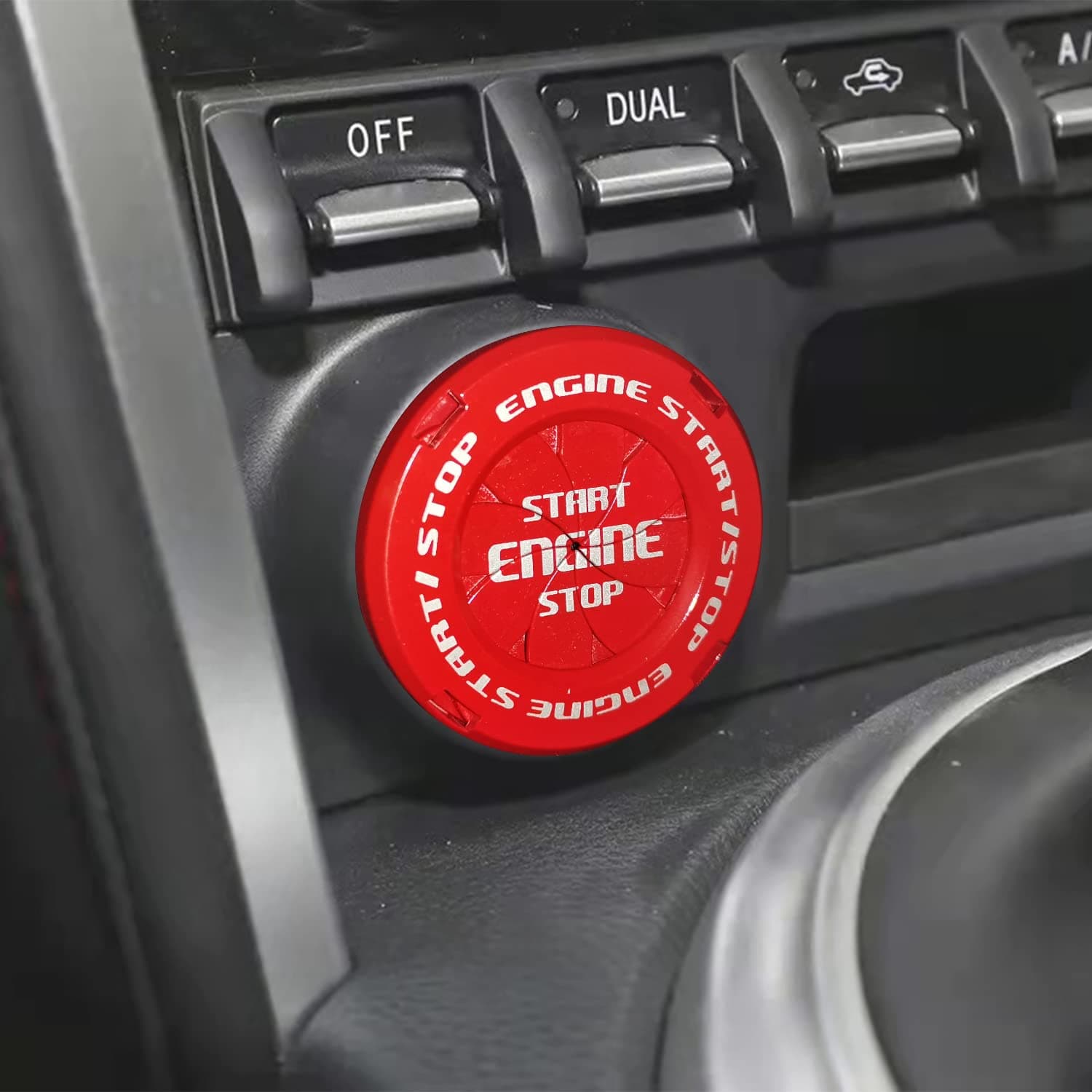 Spin Push Button Start Covers, Rotate Car Ignition Button, One Key Start Cover for Car and Motorcycle (Anime-Red 10)