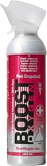 Boost Oxygen Portable Oxygen Cylinder with 95% Oxygen - 9L, 1x9L Oxygen Canister with Oxygen Mask for More Than 150 Inhalations - Portable Oxygen Can, Oxygen for Home use (Pink Grapefruit Flavour)