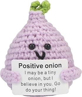 Positive Crochet Onion Gift, Emotional Support Nuggets, Handmade Positive Crochet Vegetable, Encouragement Gift Ornament, Emotional Support Crochet, Cheer up Decor for Birthday Gift, Farewell Gift