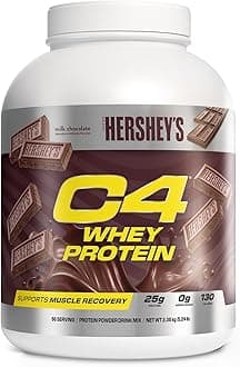 C4 Whey Protein Powder, Hershey's Chocolate - 25g Protein, 0g Added Sugar, 130 Calories Per Serving, Supports Muscle Recovery, 66 Servings, Premium Whey for Post-Workout