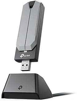 TP-Link BE6200 Tri-Band Wi-Fi 7 Wireless USB 3.0 Adapter Archer TBE401UH | WiFi Adapter for Desktop PC | Supports Windows 11,10 | 2 x High Gain Antennas | 6GHz, 4K-QAM, 160MHz, WPA3 | Secure by Design