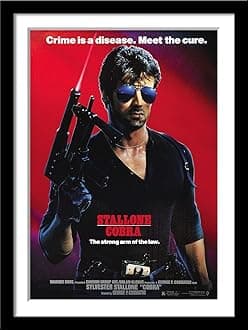 Tallenge - Cobra - Sylvester Sallone - Hollywood English Action Movie Poster� - Large Poster Framed (Paper,18x24� inches, Multicolour)