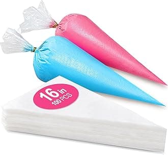16 Inch Piping Bags Disposable, 100PCS Extra Thick Pastry Bags, Large Frosting Bags, Cake Decorating Bags, Decorating Bags Large Piping Bags, Decorating Bags