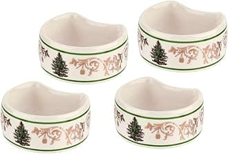 Spode Christmas Tree Napkin Ring, Gold, Set of 4 by Spode
