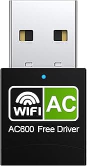 USB WiFi Adapter for Desktop PC 600Mbps Dual Band 2.4G 5.8G USB Wireless Adapter Best WiFi USB Adapter for PC, WiFi Card for PC (Carbon Black)