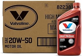 High Mileage with MaxLife Technology SAE 20W-50 Synthetic Blend Motor Oil 1 QT, Case of 6