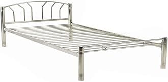 Pure Stainless Steel Bed Frame Without Mattress (5 X 6 Feet, Steel Design 1)