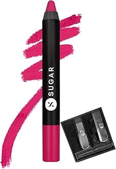 SUGAR Cosmetics Matte as Hell Crayon Lipsticks for Women Lasts Up To 8+ Hours Lip Crayon with Sharpener - 2.8 g (Pack of 1) 30 Lillian Rose