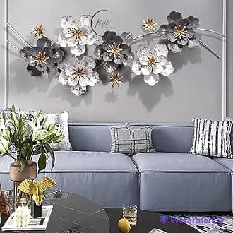 - RIZIK STORE™ Metal Abstract Figures Metal Wall art for Home Decor, Living room & Bedroom (Grey white)