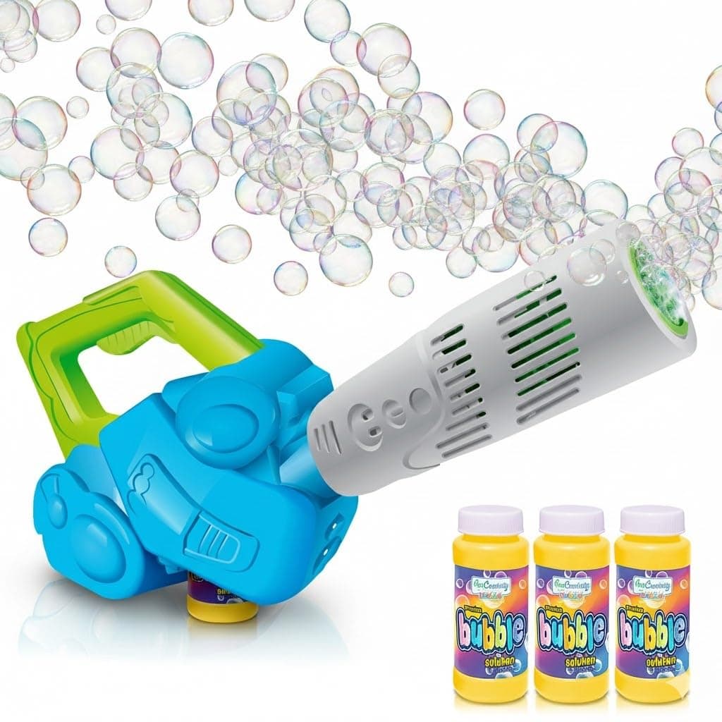 ArtCreativity Bubble Leaf Blower with 3 Refill Solutions, Outdoor Bubble Toys for Toddlers 1-3, 2 Year Old Boy Birthday Gift, Christmas Toddler Toys for Boys, Bubble Machine for Kids