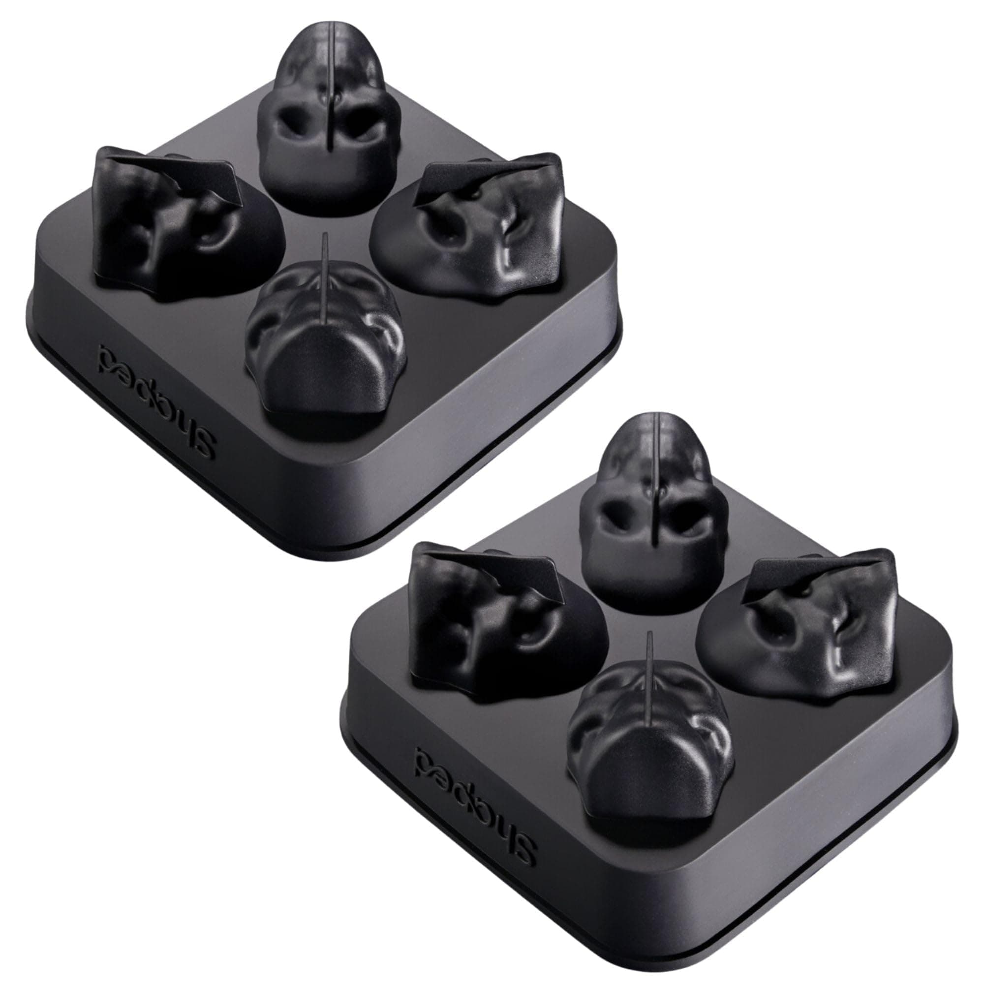 ShapedIceMolds 2-PACK 3D Large Skull Ice Cube Mold Tray, Round Whiskey Ice Mold with Lid for Whiskey Drinkers, Bartenders, Gift Exchanges, Home Bar Enthusiasts and Holiday Gifts