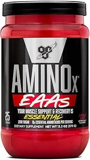BSN Amino X EAAs, Muscle Recovery and Endurance, 10g Essential Amino Acids, 5g BCAAs, Zero Sugar, Caffeine Free, Jungle Juice, 13.2oz, 25 Servings