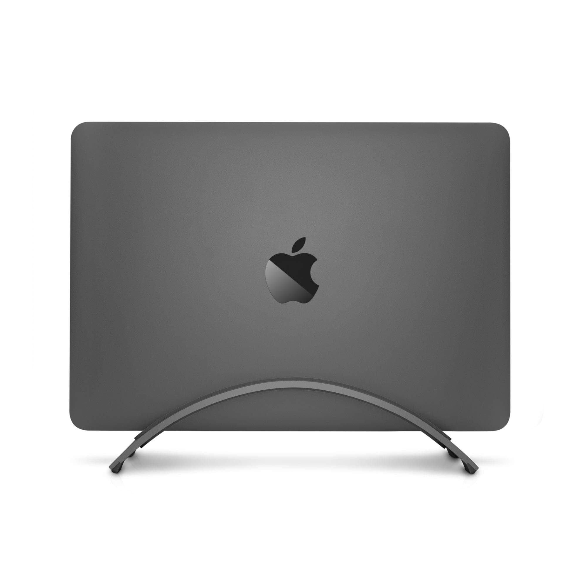 BookArc for MacBook | Space-saving vertical stand to organize work & home office for Apple MacBooks, *Now compatible with M1 MacBooks* (space grey)
