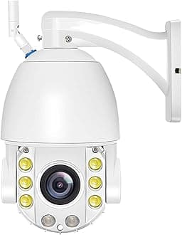 4K 8MP WiFi IP Camera Outdoor 50X Zoom Security Protection PTZ Cam 120M Distance Home Security Camera CCTV Video Surveillance(UK Plug,8MP 50X Add 64GB)