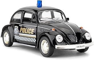 BDTCTK1/36 Scale Volkswagen Beetle Police Car Model, Zinc Alloy Die-Cast Pull Back Vehicles Kid Toys for Boy Girl Gift