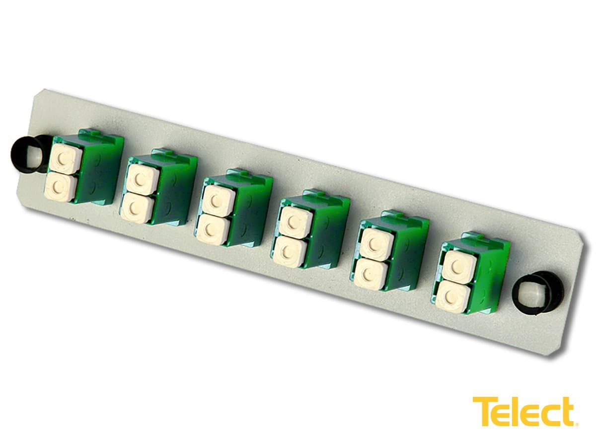 TELECT LCX Fiber Optic Patch Plate 12 Termination LC/APC - White (055-0000-5090)
