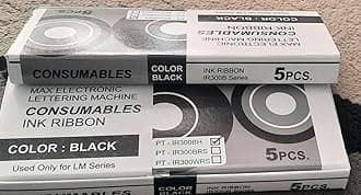 Netlink Max Ink Ribbon Cassette LM-IR300B for MAX Lettering Machine LM-370/380/390 Black, 50M {1Box = 5pc}