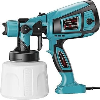 Paint-Sprayer-1000W-High-Power-Electric-Spray-Paint-Gun 1400ml High Capacity Container Easy to Clean 4 Nozzles and 3 Patterns for House Home Furniture Cabinets Fence Door Chairs, Blue