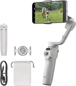 DJI OSMO Mobile 6 Smartphone Gimbal Stabilizer, 3-Axis Phone Gimbal, Built-In Extension Rod, Android and iPhone Gimbal, Vlogging Stabilizer, Platinum Gray, UAE Version with Official Warranty Support