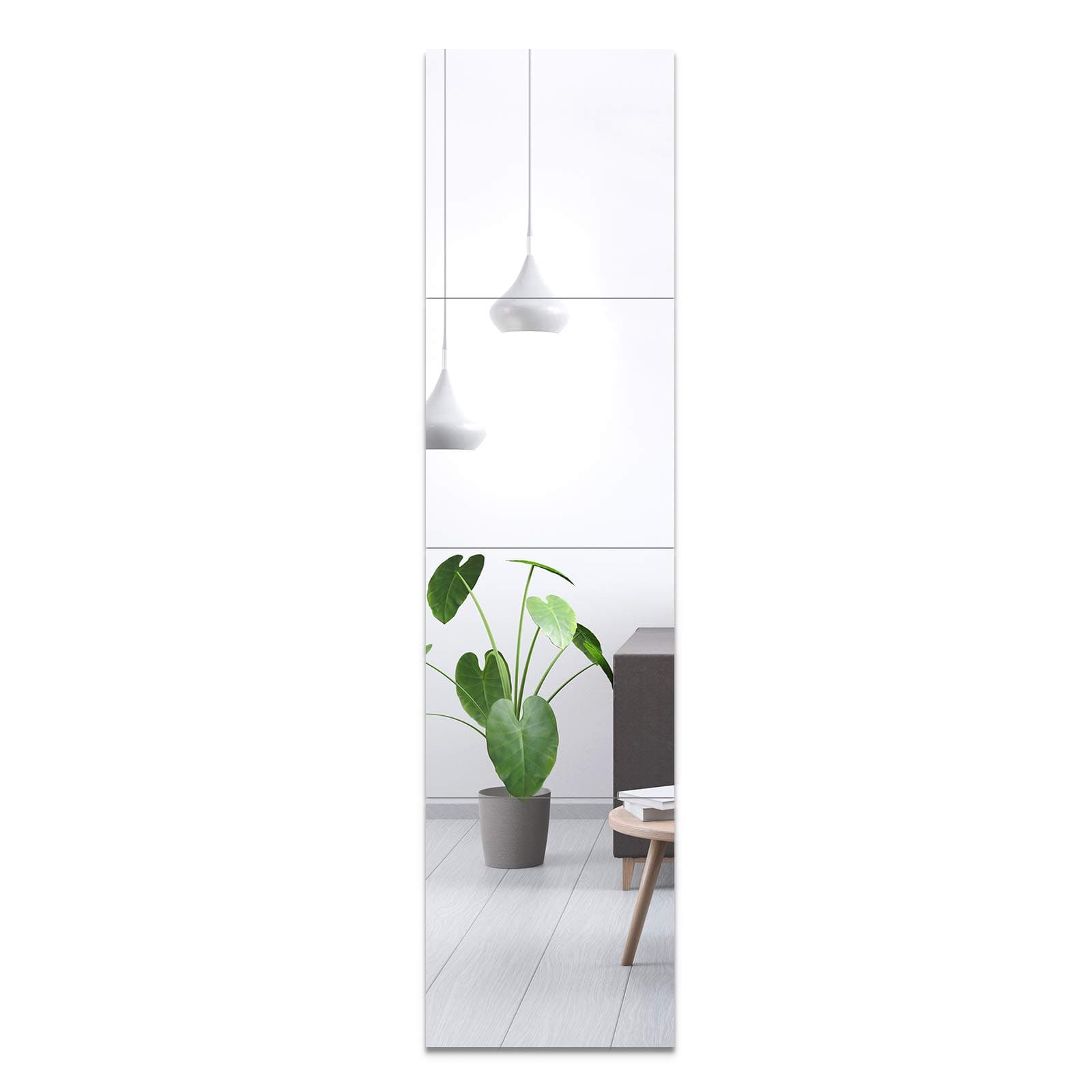 EVENLIVE® Full length mirror Tiles, 30cm x 30cm 4 Pack-Self Adhesive Real Glass Frameless Wall Mirrors for Home Decoration