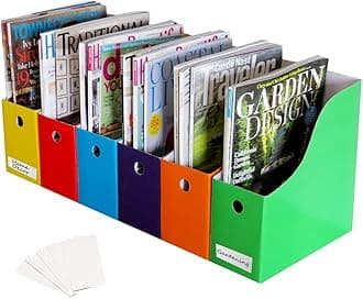Evelots 6 Magazine/File Holders & Labels, & Styles,Multi-Colored