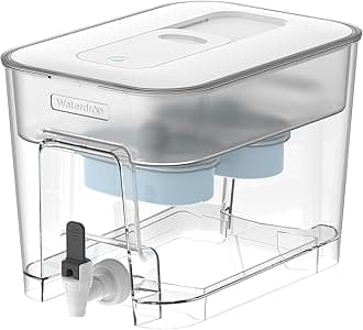 Waterdrop Alkaline 40 Cup Dual Filter Dispenser, 8X Faster Filtration, 200-Gallon Lifespan, Mineralized Alkaline Water, for Home/Office, 2 Built-in Filters, Reduces Chlorine, White