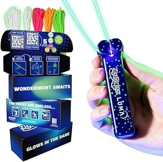 - ZipString Luma - The Patented Glow-in-The-Dark Toy That Flies a Loop of String, Creates Endless Shapes and Tricks Built-in LED for Glowing Fun. Perfect STEM Gift for Kids & Adults. Wonderment Awaits