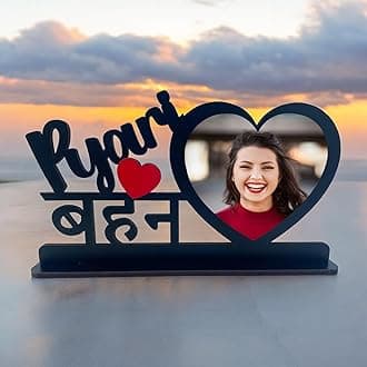 Customized Tabletop MDF Photo Frame for Sister Birthday, Rakhi Gift for Sister (Pyari Bahan)