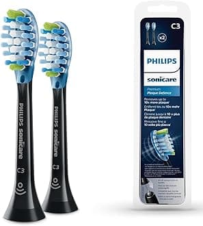 Sonicare Original C3 Premium Plaque Defence Standard Sonic Toothbrush heads - 2 Pack in Black (Model HX9042/33)