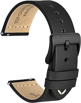 Antique Watch Strap, Top Grain Leather, French Wax Thread, Quick Release, Stainless Steel Buckle, Replacement Straps for Men, Band Width 17 mm, 18 mm, 19 mm, 20 mm, 21 mm, 22 mm, 24 mm