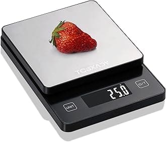 Food Scale 0.1g Precise Graduation,11lb Digital Kitchen Scale with 10 Units LCD Display and Tare Function, Compact Design for Baking, Healthy Cooking,Meal Prep, 304 Stainless Steel
