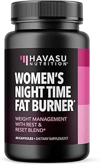 Night Time Fat Burner for Women - Appetite Suppressant for Weight Loss - 60 Count - Herbal Metabolism Booster with Melatonin for Sleep Support - Vegan, Non-GMO Capsules - 2 Month Supply