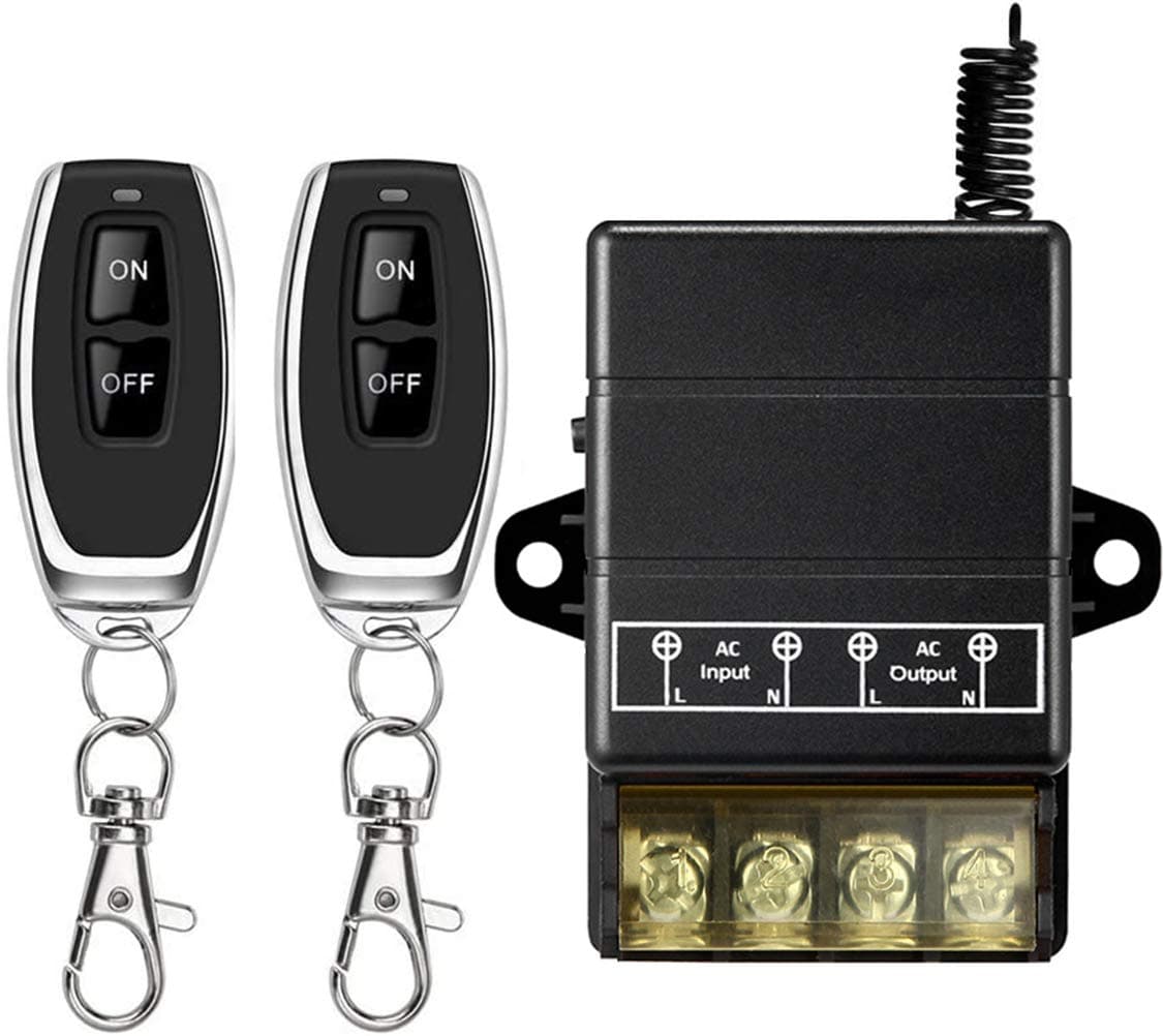 Wireless Remote Switch,AC 220V/230V/240V 30A Relay RF Remote Control Light Switche,for Pump Security Systems Door Curtain Gate Barriers etc with 328ft Long Range